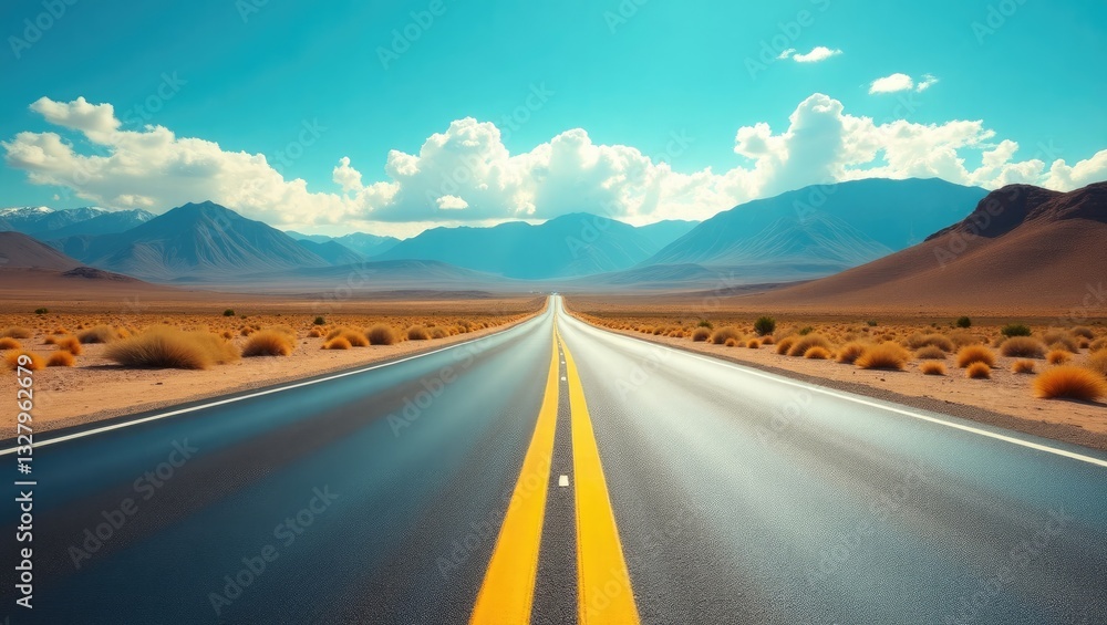 Fototapeta premium Twisting road lane markings