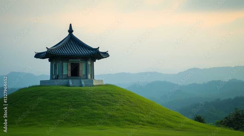 Fototapeta premium Small Temple on Green Hill 