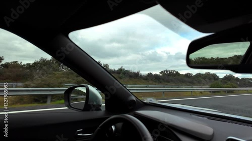Wallpaper Mural Endless road leading through scenic views from a car window Torontodigital.ca