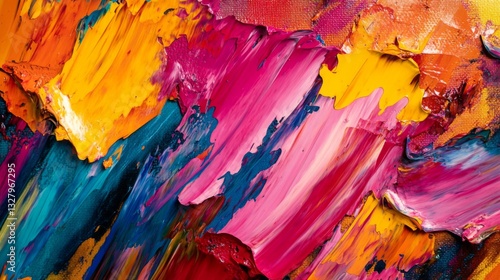 Vibrant Abstract Painting with Bold Color Strokes