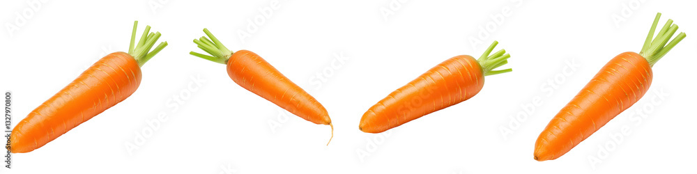 Set of Single Carrot with Trimmed Top Isolated Set of Single Carrot with Trimmed Top Isolated