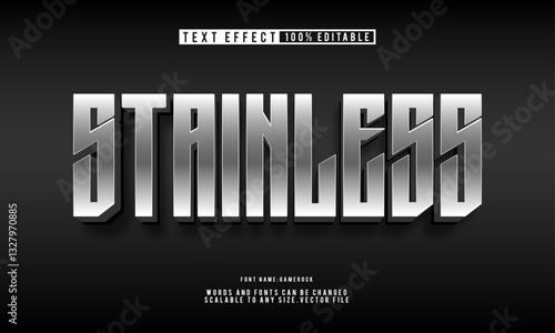 Editable stainless text effect with elegant and modern style. Ideal for branding design and professional projects.
