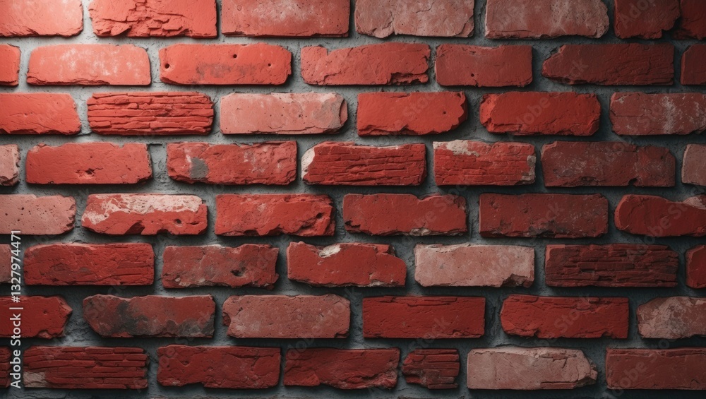 Brick wall painted red Brick wall painted red