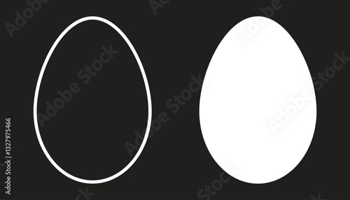 Easter egg icon set collection, eggs vector sign symbol illustration doodle art