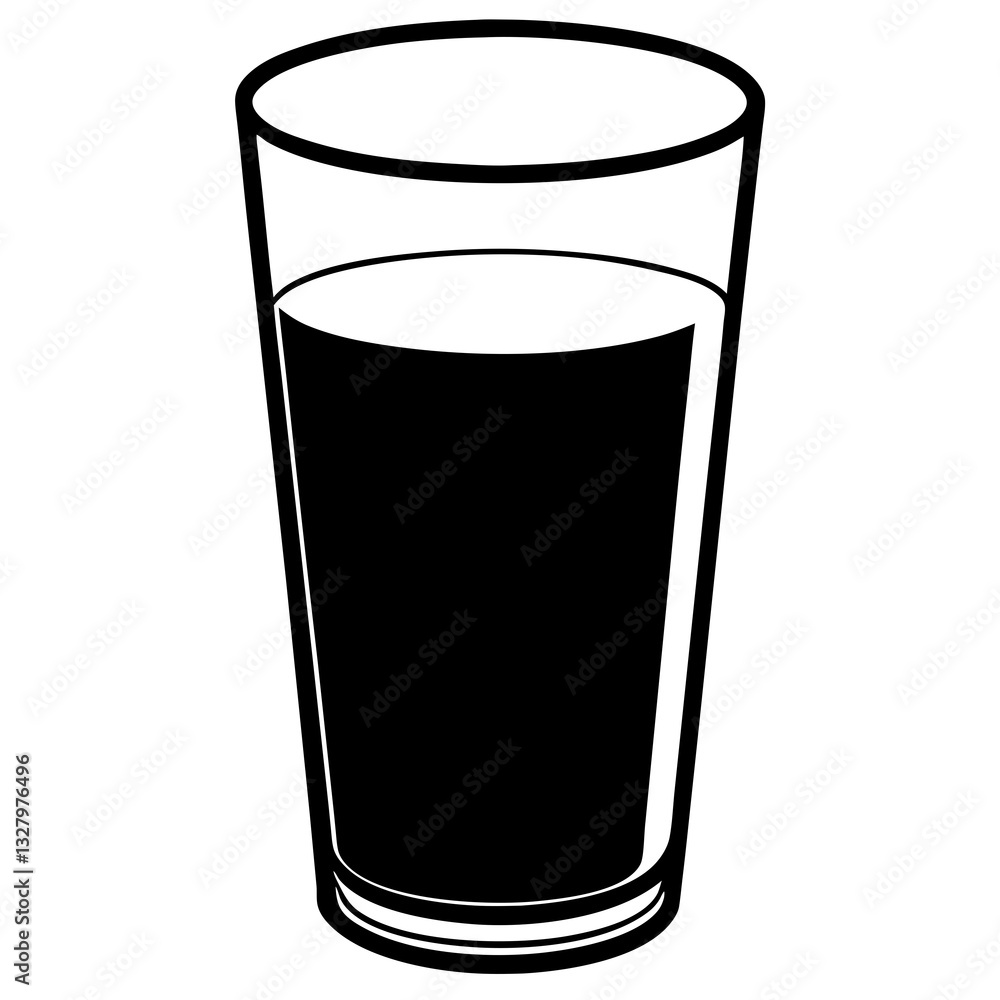 Silhouette of Glass of Orange Juice - Black Vector Illustration Silhouette of Glass of Orange Juice - Black Vector Illustration