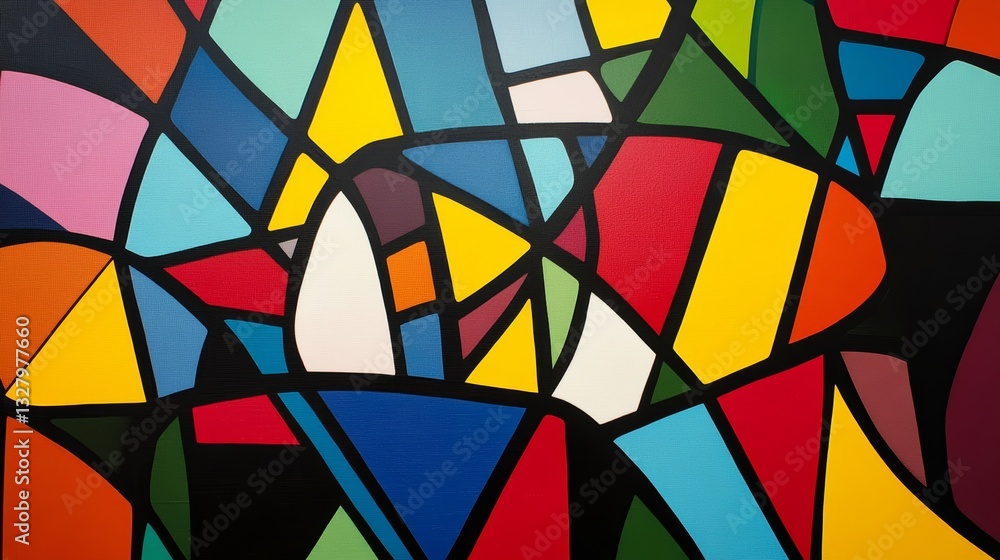 Fototapeta premium Colorful Geometric Shapes Art: Abstract Silhouettes 