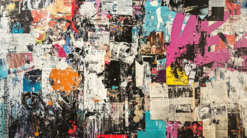 Colorful Urban Collage Texture Background Colorful Urban Collage Texture Background