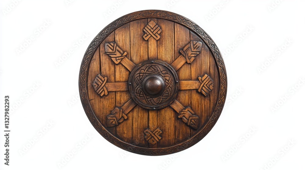 Fototapeta premium Wooden Viking Shield 