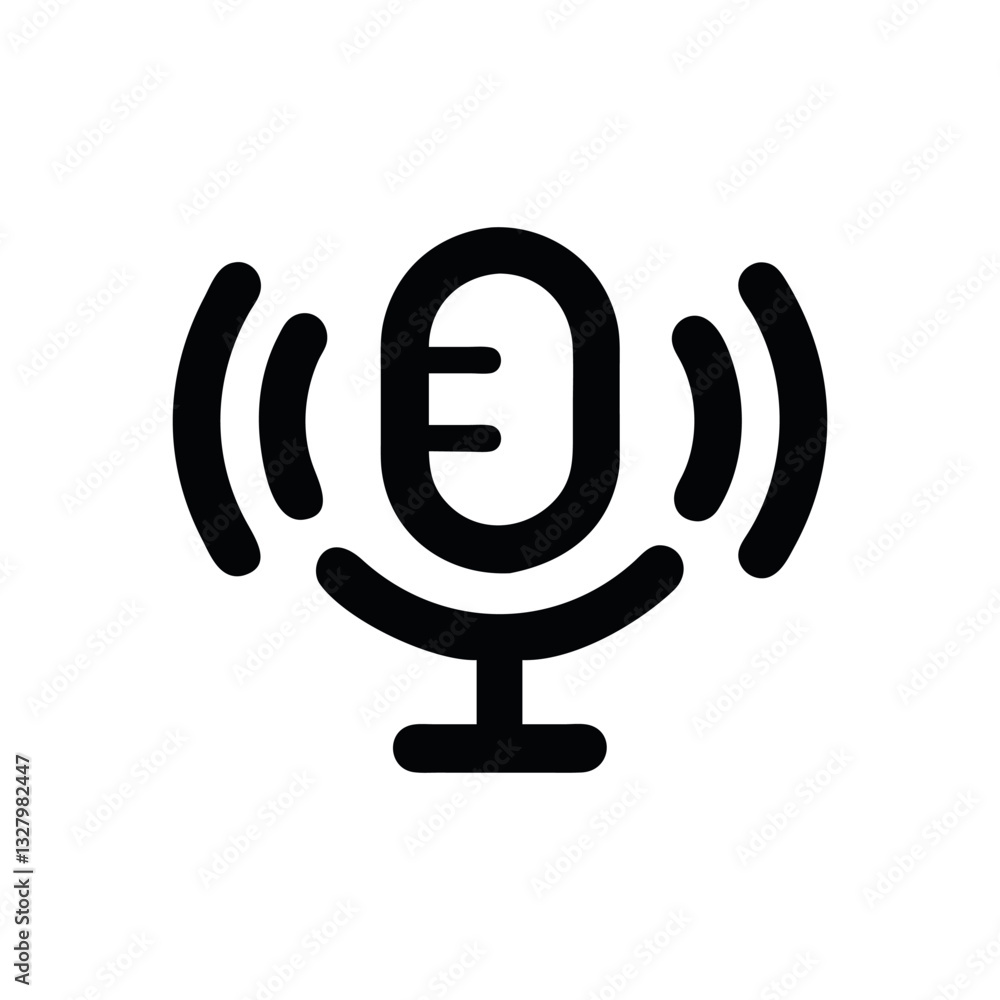Microphone with sound waves icon Design Art Microphone with sound waves icon Design Art