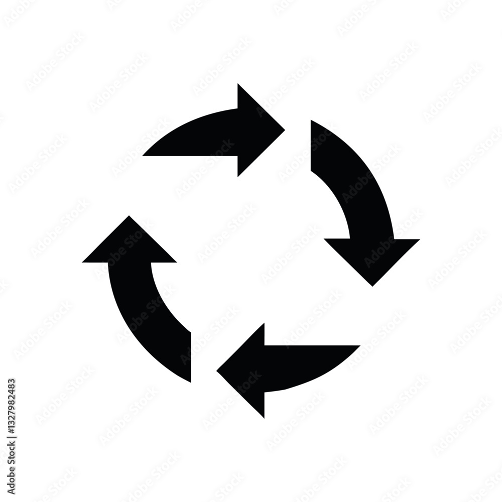 Share arrows forming a circle icon black, and write Share arrows forming a circle icon black, and write