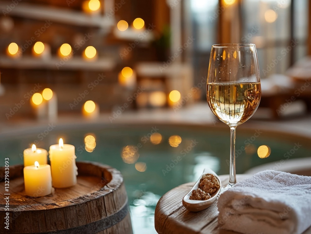 Escape to tranquility with a serene spa night ambiance, carefully curated to melt away stress and promote relaxation Picture yourself immersed in the soft glow of flickering candles, their gentle Escape to tranquility with a serene spa night ambiance, carefully curated to melt away stress and promote relaxation Picture yourself immersed in the soft glow of flickering candles, their gentle