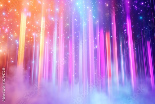Clubs of multicolored neon smoke, ink An explosion, a burst of holi paint Abstract psychedelic pastel light background 3D rendering AI generated