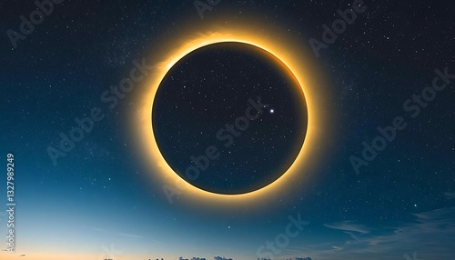 Annular Solar Eclipse for Night Sky. photo