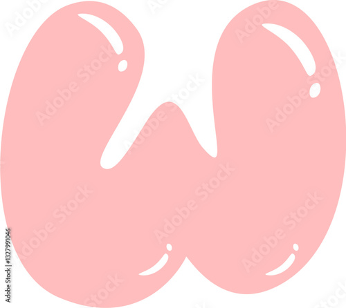 Bubble Letter W Illustration