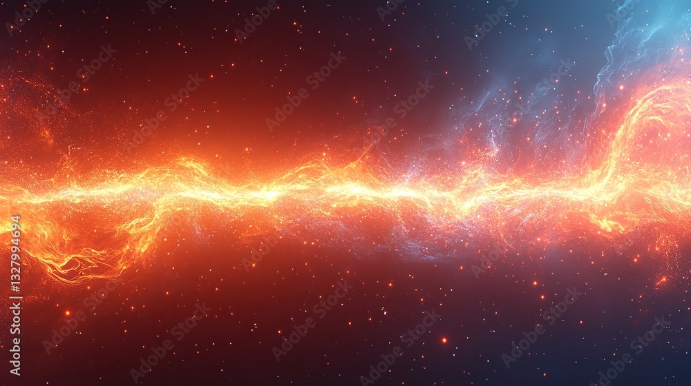 Abstract fiery energy flowing through space Abstract fiery energy flowing through space