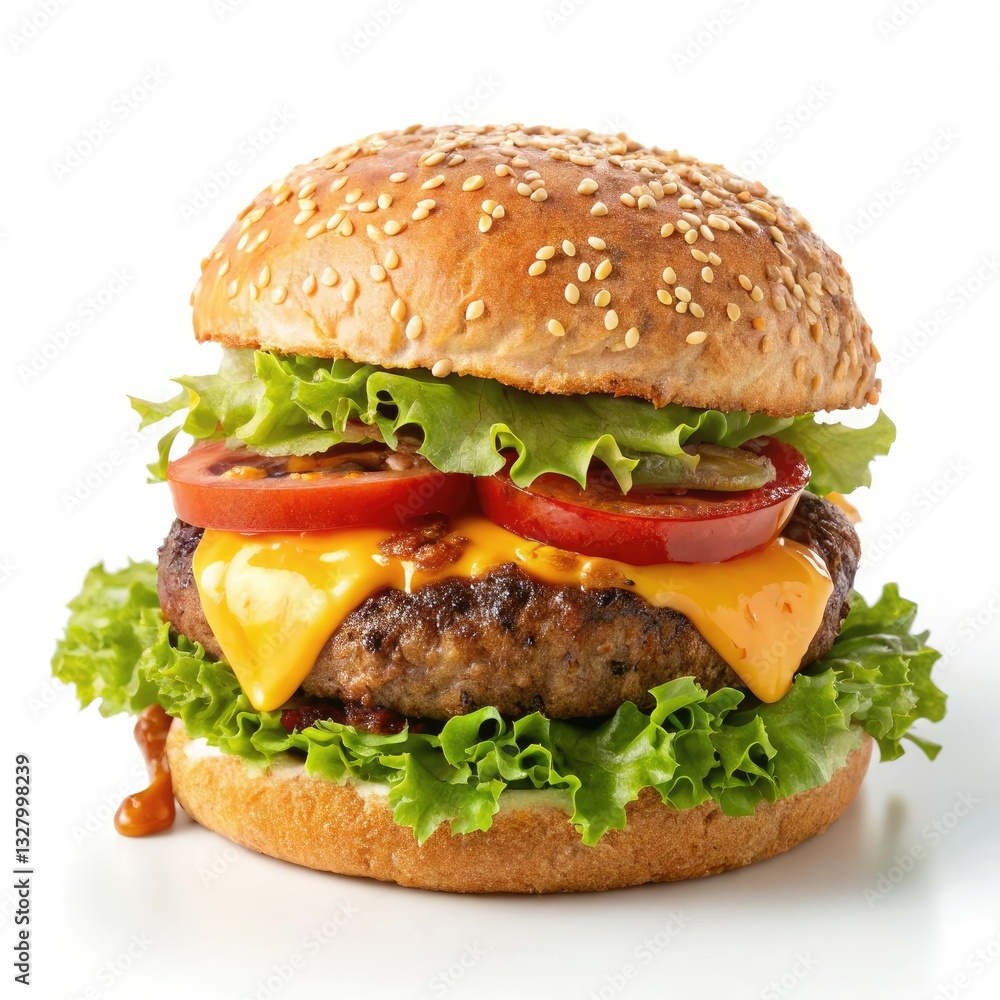 hamburger on white background hamburger on white background