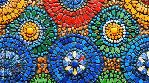 Wallpaper Mural Colorful mosaic wall pattern design Torontodigital.ca