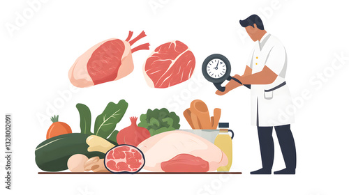 Illustration of Abstract Food Nutritional Quality Concept Vector