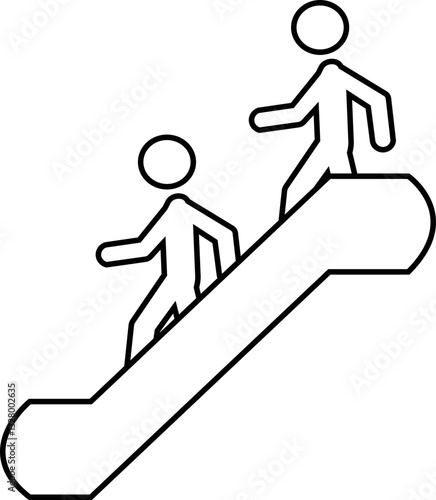 Man with Staircase or Stairs Pictogram vector. Cliparts depict various actions of a person with stairs. Man walks down the stairs, stick figure pictograms people, human silhouette icon