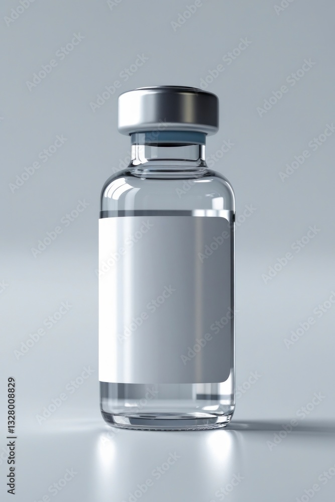 A highly detailed, large, and sharply focused isolated closeup of a single vaccine vial A highly detailed, large, and sharply focused isolated closeup of a single vaccine vial