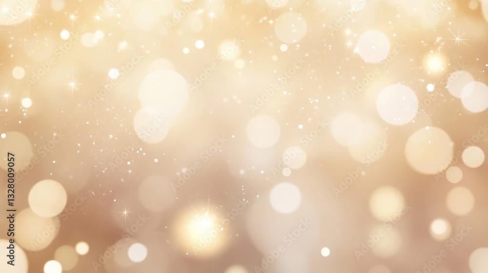 Fototapeta premium Soft Golden Bokeh Background with Sparkling Lights Creating a Dreamy and Enchanting Atmosphere for Celebratory Themes