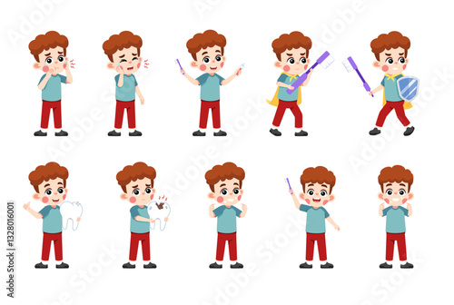 Kid Brushing Teeth Set