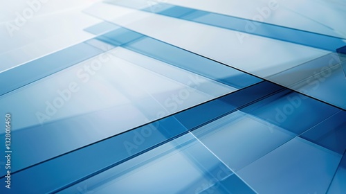 Translucent Blue Rectangular Planes Abstract