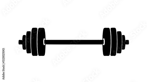 Barbell vector silhouette weightlifting gym equipment icon