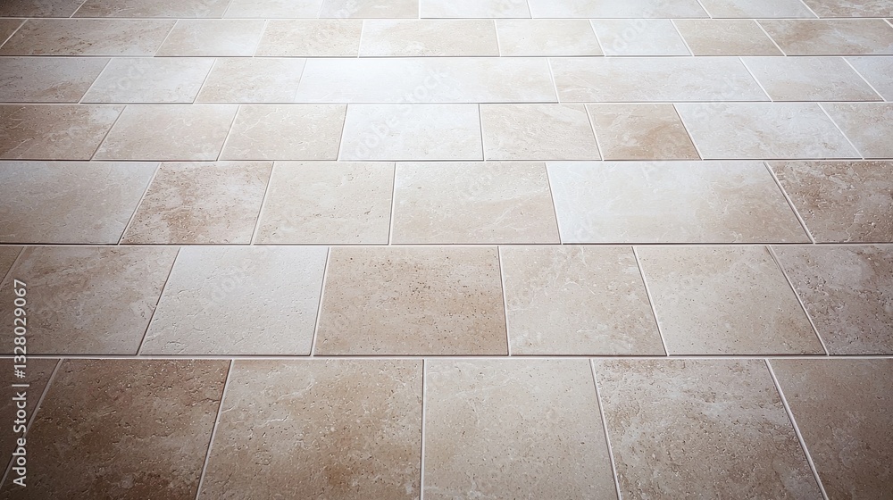 Fototapeta premium Light Colored Stone Floor Tiles in a Modern Interior Setting