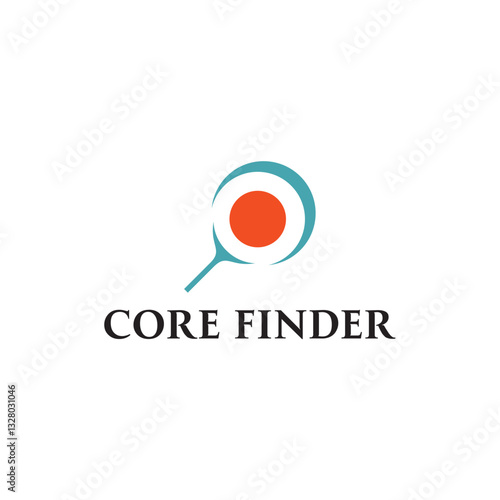 Core Finder logo design conveys a structured and data-driven concept for a strong brand identity corporate image editable vector.