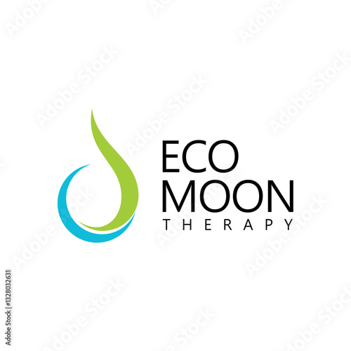 Eco Moon Therapy logo design embodies serenity and natural healing for a holistic brand identity corporate image editable vector. logo design editable business brand identity vector image download 