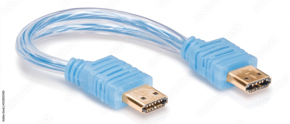 High-Definition Multimedia Interface Cable: A Sleek Blue HDMI Cable