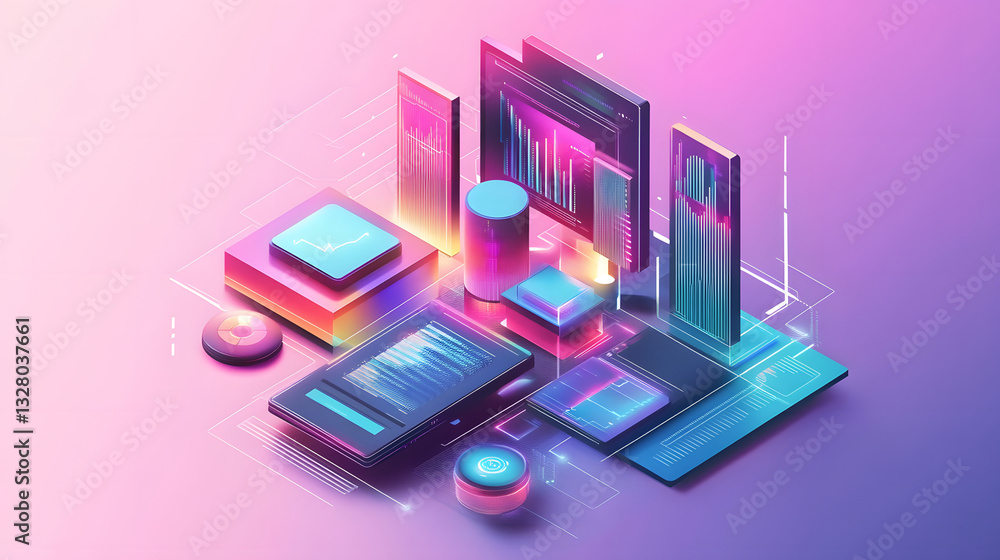 Professional Gradient Tech Marketing Template PSD Presentation Image