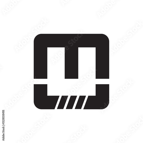 Square letter M logo design editable business brand identity vector image download 