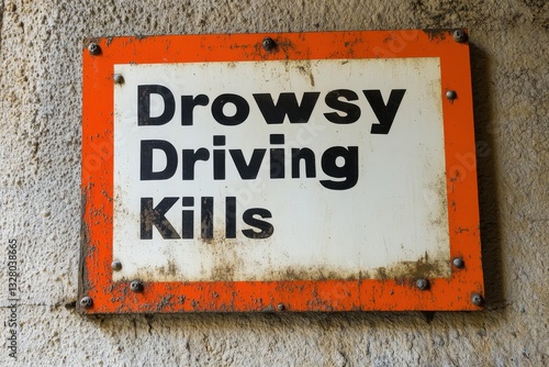 Drowsy Driving Kills Warning Sign for Road Safety Awareness Campaign