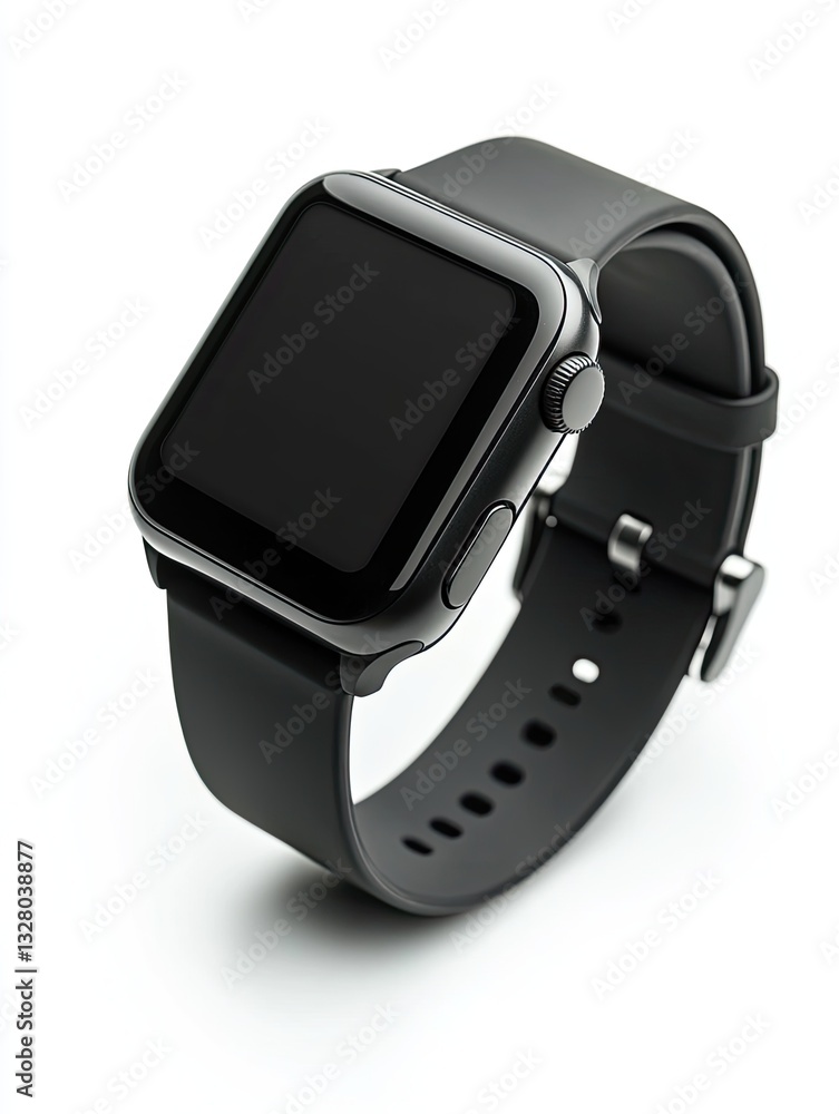 Sleek minimalist black smartwatch showcasing digital lifestyle connection Sleek minimalist black smartwatch showcasing digital lifestyle connection