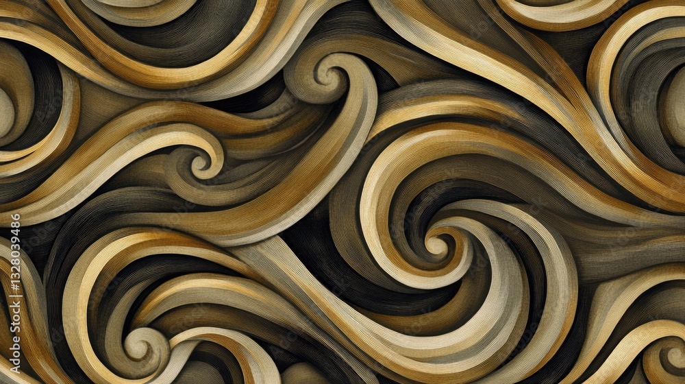 Ornate Gold and Brown Swirling Pattern Ornate Gold and Brown Swirling Pattern