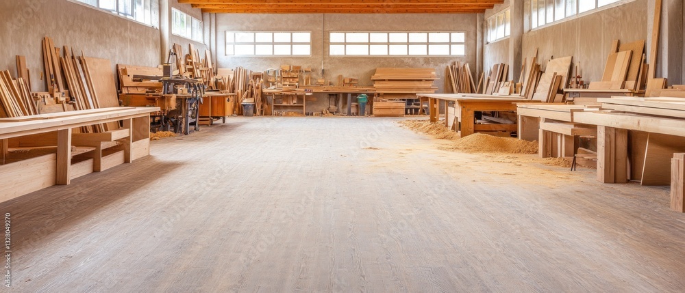 Spacious Woodworking Workshop: A haven for craftsmanship, filled with the scent of sawdust and the promise of beautiful creations. Spacious Woodworking Workshop: A haven for craftsmanship, filled with the scent of sawdust and the promise of beautiful creations.