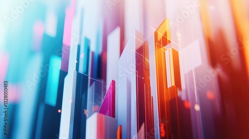 Vibrant Abstract Representation of Rising Bar Graphs and Data Elements Reflecting Modern Financial Trends and Innovative Analytical Approaches