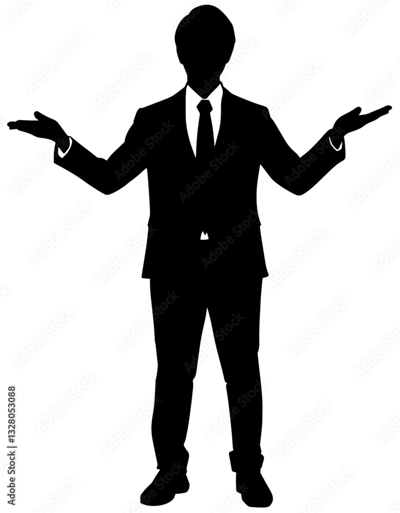 Obraz premium 腕を広げる男性のシルエット