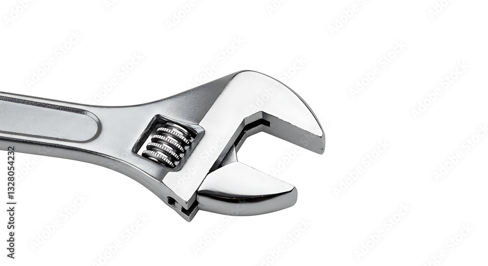 Adjustable Wrench Closeup on White Background for Plumbing and Construction Projects Adjustable Wrench Closeup on White Background for Plumbing and Construction Projects