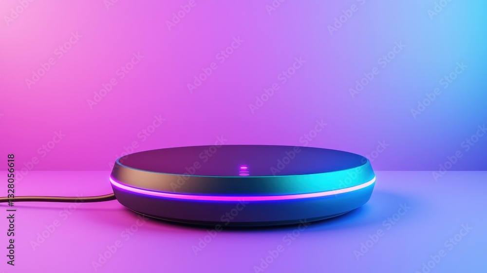 Modern gadget with colorful ambient lighting Modern gadget with colorful ambient lighting