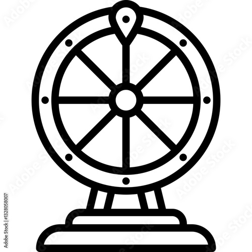 Wheel of Fortune Line Icon
