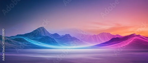 Neon Mountains: A Digital Landscape of Vibrant Hues