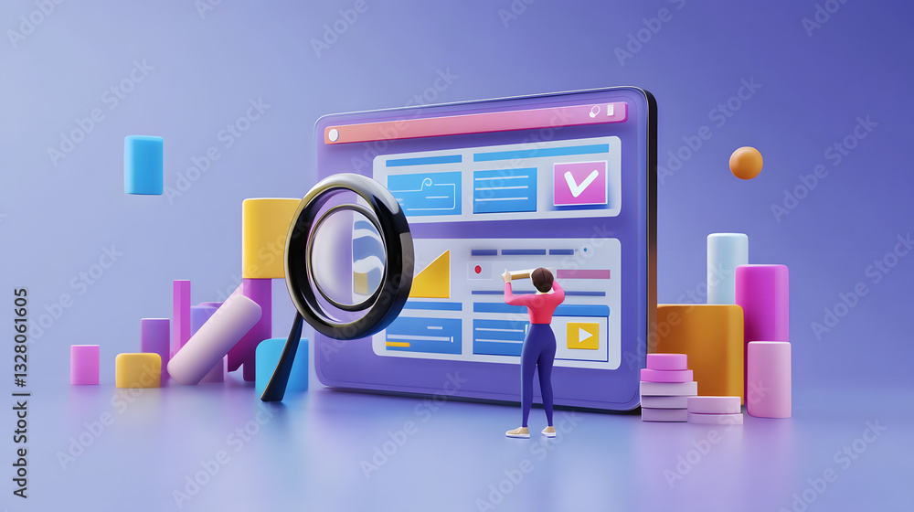 Professional UI/UX Element Search Illustration for Web Design Projects Professional UI/UX Element Search Illustration for Web Design Projects