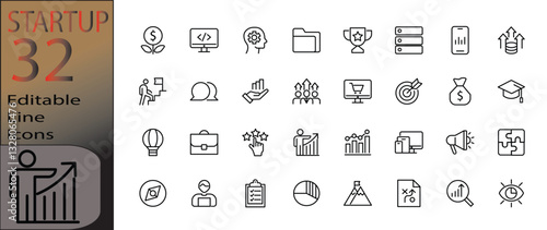 startup icon set Line cannot be edited already expanded and merged