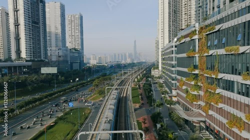 Aerial view of Ho Chi Minh city, Vietnam in the morning	