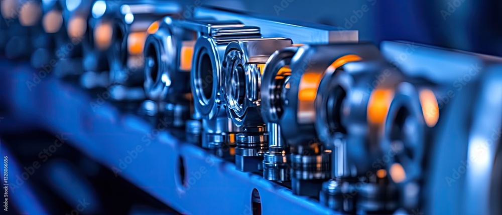 Precision Engineering: Close-up of Industrial Machinery Components Precision Engineering: Close-up of Industrial Machinery Components