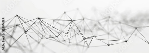 Abstract white background with a low-poly mesh of interconnected dots and lines.