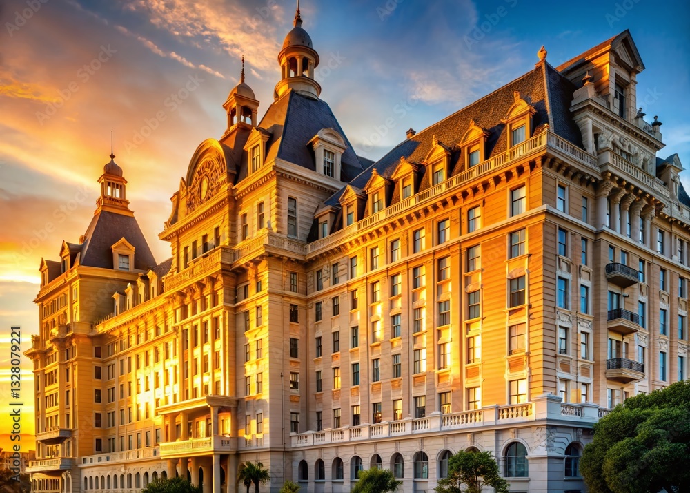 Fototapeta premium Majestic Taj Mahal Palace Hotel at Golden Hour - Mumbai, India